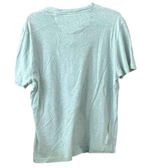 Penguin Men's Blue Graphic Print T-Shirt L Floral Pocket Crew Neck - Picture 2 of 6